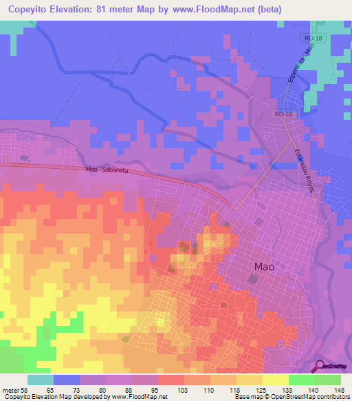 Copeyito,Dominican Republic Elevation Map