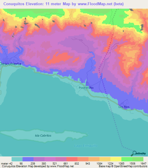 Conuquitos,Dominican Republic Elevation Map