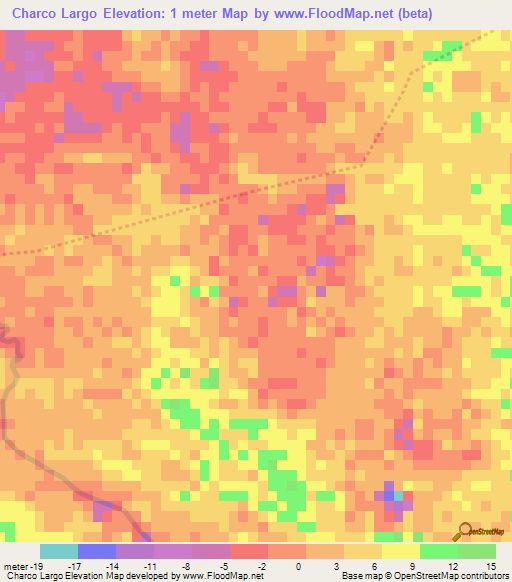 Charco Largo,Dominican Republic Elevation Map