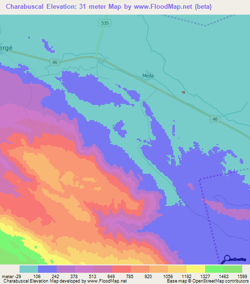 Charabuscal,Dominican Republic Elevation Map