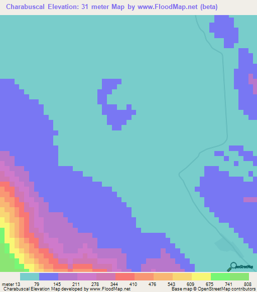 Charabuscal,Dominican Republic Elevation Map