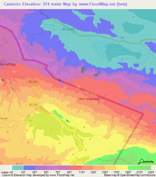 Casimiro,Dominican Republic Elevation Map