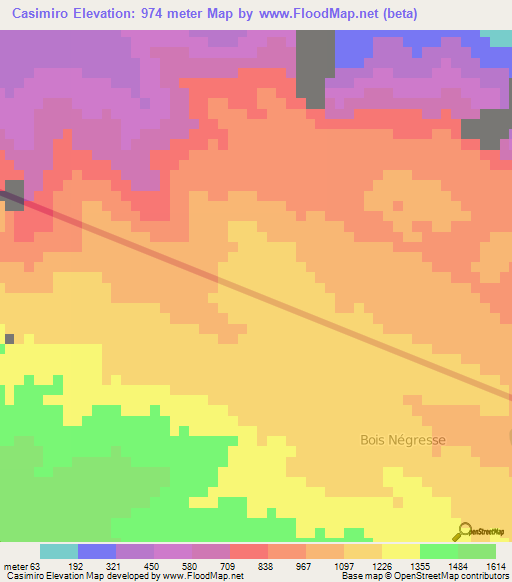 Casimiro,Dominican Republic Elevation Map