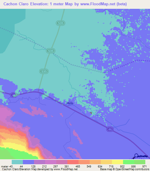 Cachon Claro,Dominican Republic Elevation Map