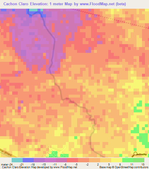 Cachon Claro,Dominican Republic Elevation Map