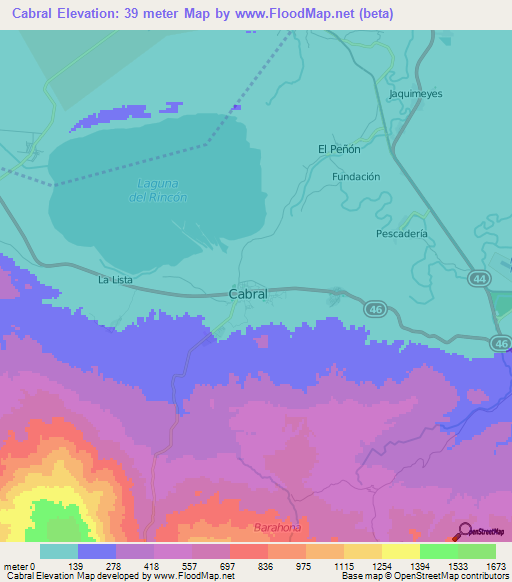 Cabral,Dominican Republic Elevation Map