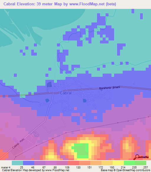 Cabral,Dominican Republic Elevation Map