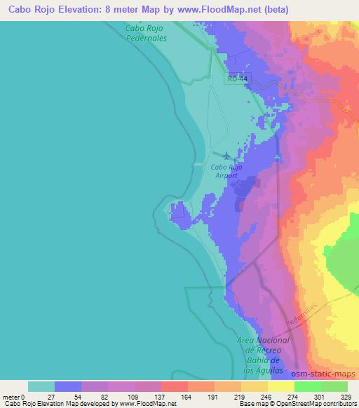 Cabo Rojo,Dominican Republic Elevation Map