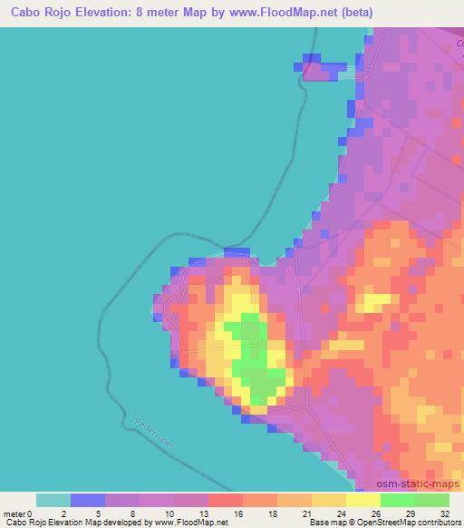 Cabo Rojo,Dominican Republic Elevation Map