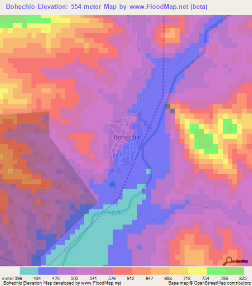 Bohechio,Dominican Republic Elevation Map