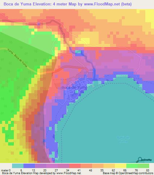 Boca de Yuma,Dominican Republic Elevation Map