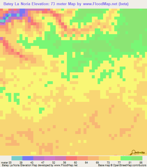 Batey La Noria,Dominican Republic Elevation Map