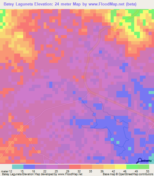 Batey Laguneta,Dominican Republic Elevation Map