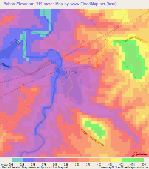 Baitoa,Dominican Republic Elevation Map