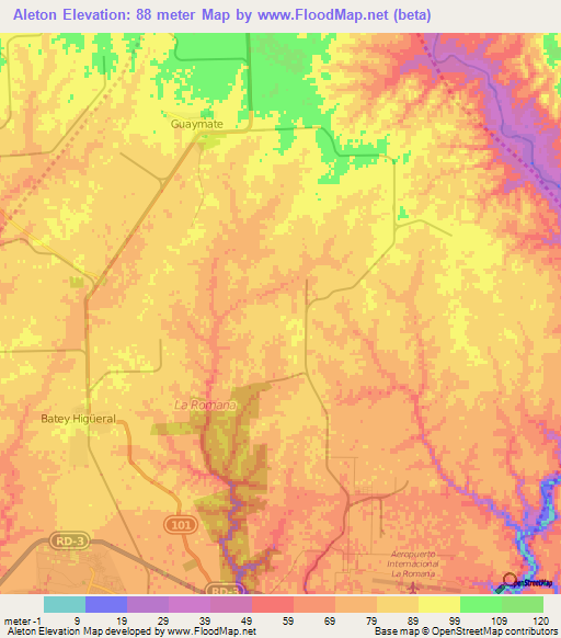 Aleton,Dominican Republic Elevation Map