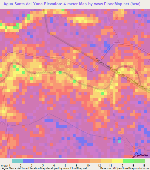 Agua Santa del Yuna,Dominican Republic Elevation Map