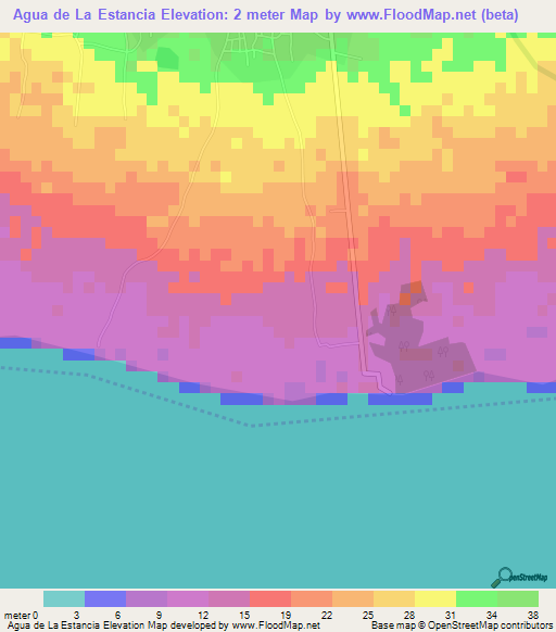 Agua de La Estancia,Dominican Republic Elevation Map