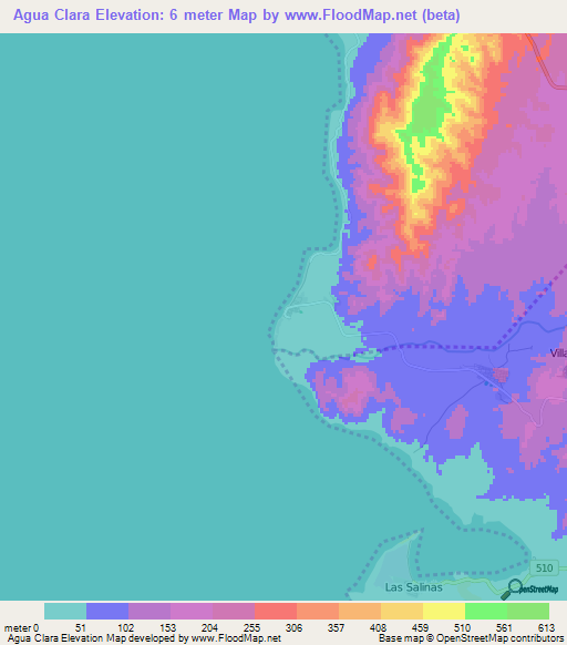 Agua Clara,Dominican Republic Elevation Map