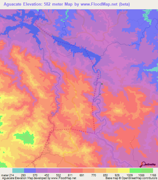 Aguacate,Dominican Republic Elevation Map