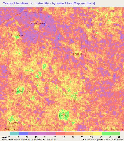 Yocop,Mexico Elevation Map