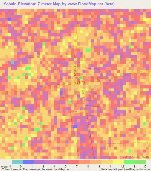 Yobain,Mexico Elevation Map