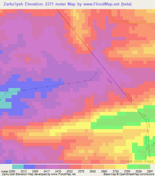 Zarku'iyeh,Iran Elevation Map