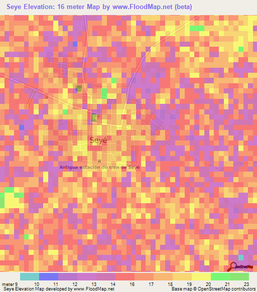 Seye,Mexico Elevation Map