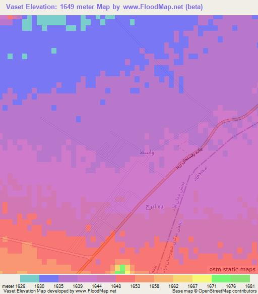 Vaset,Iran Elevation Map