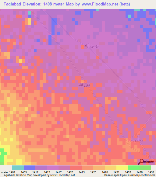 Taqiabad,Iran Elevation Map