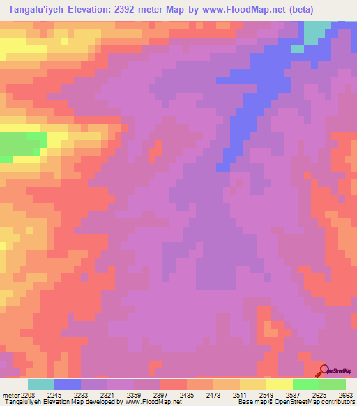 Tangalu'iyeh,Iran Elevation Map