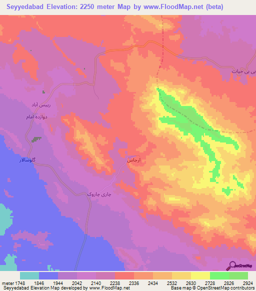 Seyyedabad,Iran Elevation Map