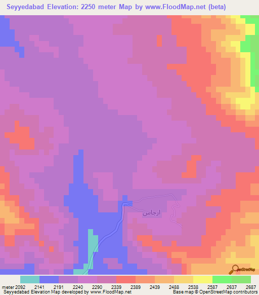 Seyyedabad,Iran Elevation Map