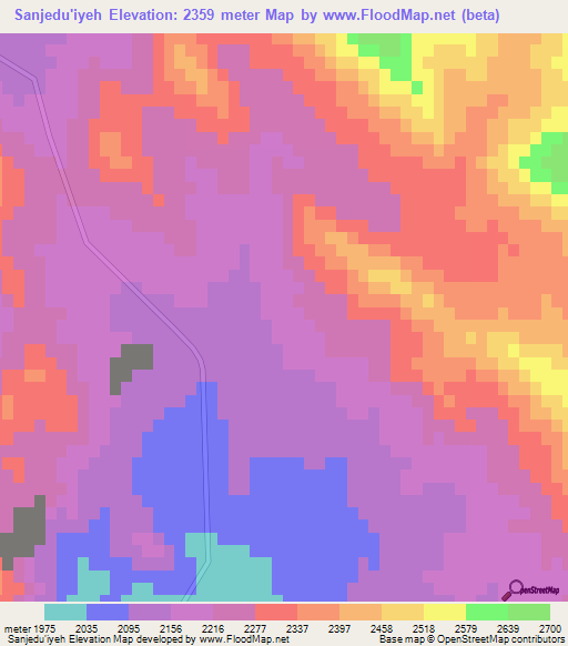 Sanjedu'iyeh,Iran Elevation Map