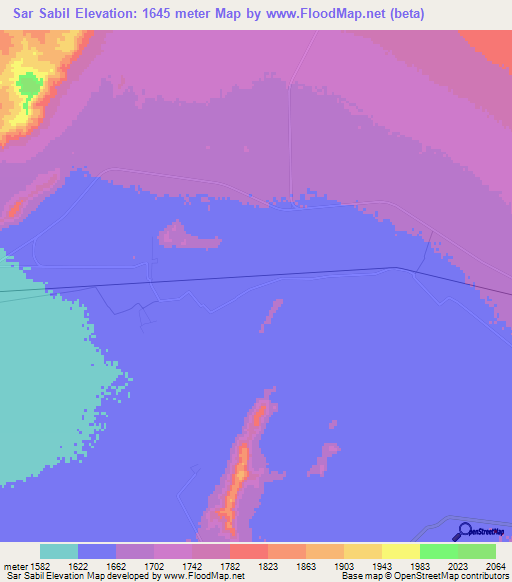 Sar Sabil,Iran Elevation Map