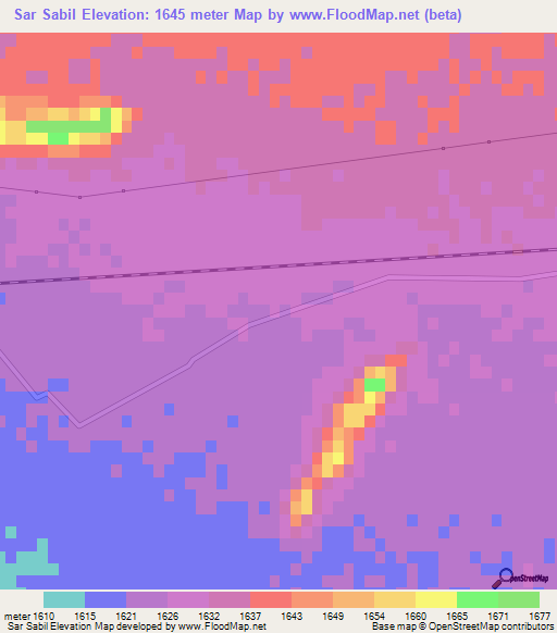 Sar Sabil,Iran Elevation Map