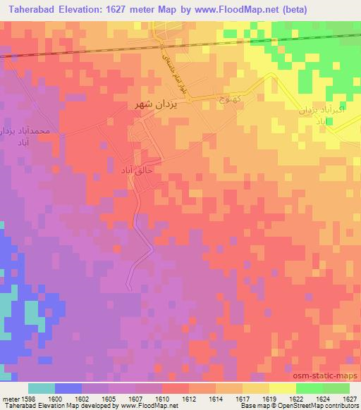 Taherabad,Iran Elevation Map