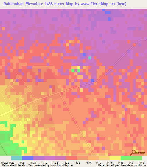 Rahimabad,Iran Elevation Map