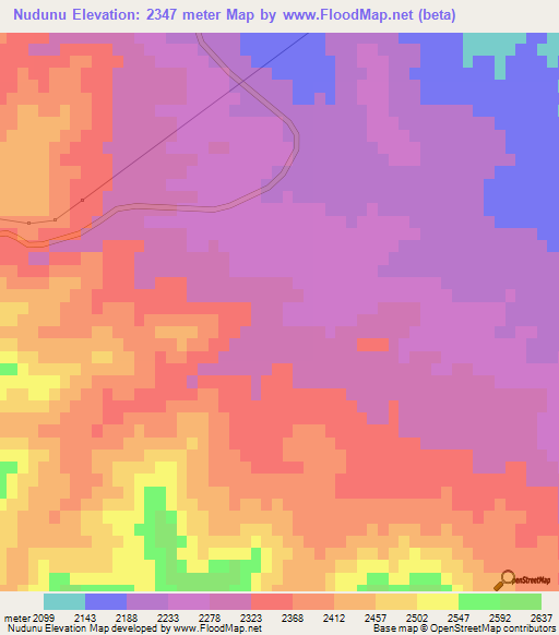 Nudunu,Iran Elevation Map