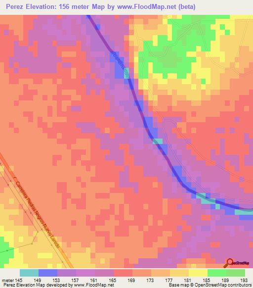 Perez,Mexico Elevation Map