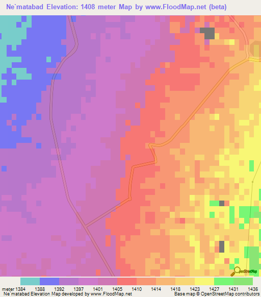 Ne`matabad,Iran Elevation Map