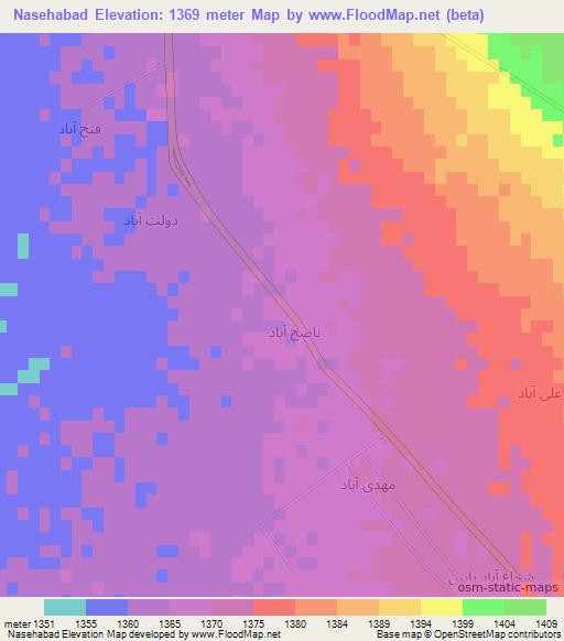 Nasehabad,Iran Elevation Map