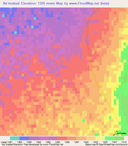 Na`imabad,Iran Elevation Map