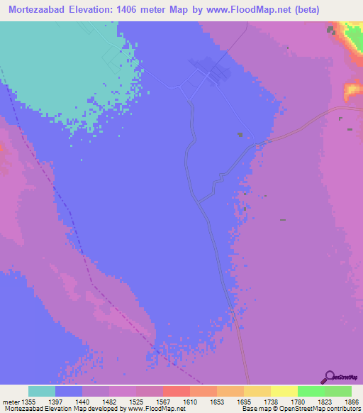 Mortezaabad,Iran Elevation Map