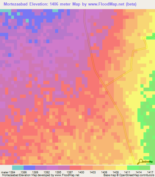 Mortezaabad,Iran Elevation Map