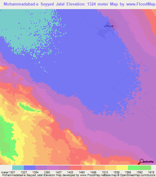 Mohammadabad-e Seyyed Jalal,Iran Elevation Map