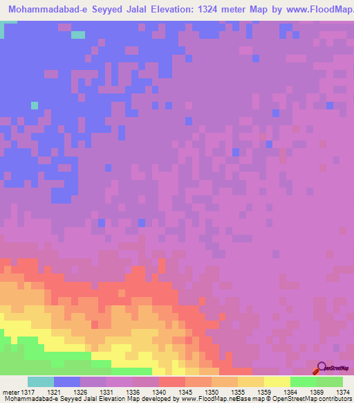 Mohammadabad-e Seyyed Jalal,Iran Elevation Map