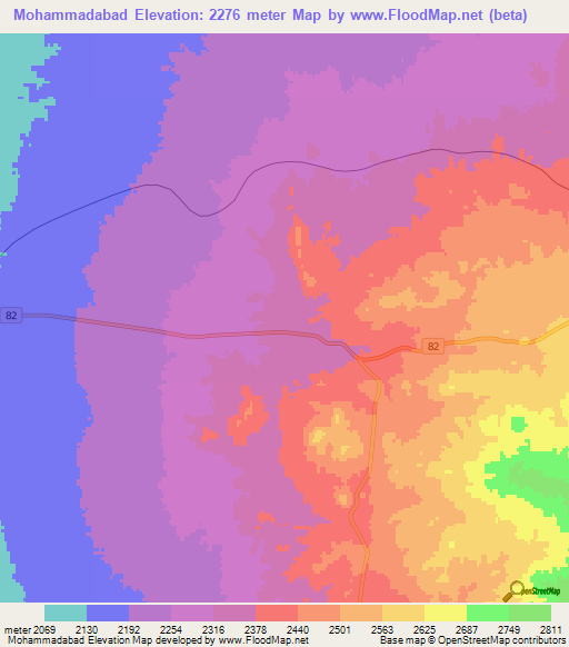 Mohammadabad,Iran Elevation Map