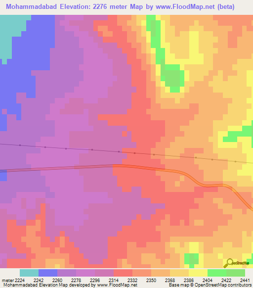 Mohammadabad,Iran Elevation Map