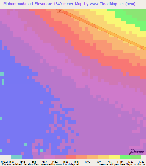 Mohammadabad,Iran Elevation Map