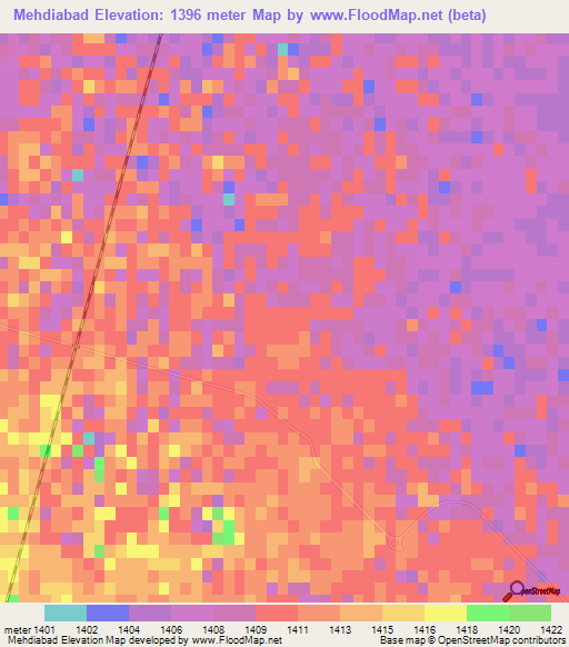 Mehdiabad,Iran Elevation Map